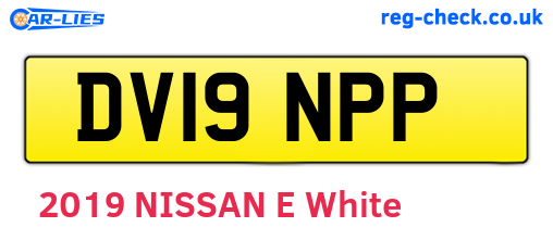 DV19NPP are the vehicle registration plates.
