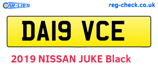 DA19VCE are the vehicle registration plates.