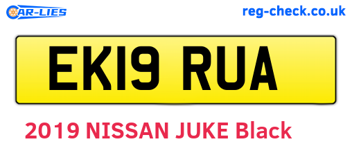EK19RUA are the vehicle registration plates.