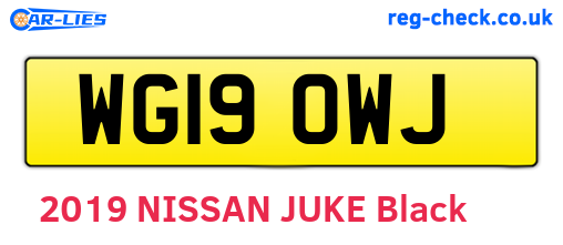 WG19OWJ are the vehicle registration plates.