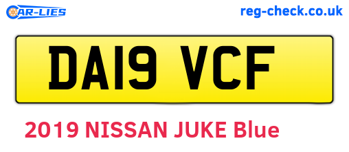 DA19VCF are the vehicle registration plates.