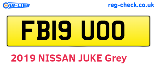 FB19UOO are the vehicle registration plates.