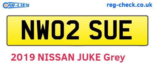 NW02SUE are the vehicle registration plates.