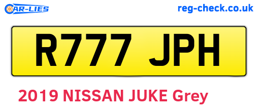 R777JPH are the vehicle registration plates.