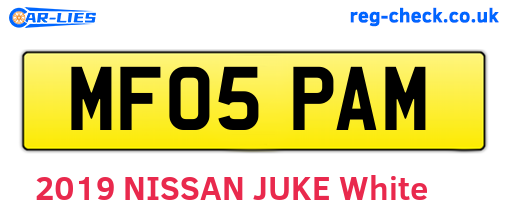 MF05PAM are the vehicle registration plates.