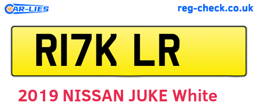 R17KLR are the vehicle registration plates.