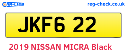 JKF622 are the vehicle registration plates.