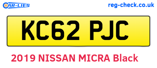 KC62PJC are the vehicle registration plates.