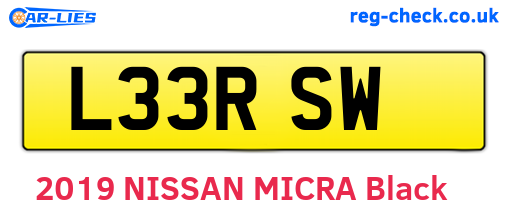 L33RSW are the vehicle registration plates.