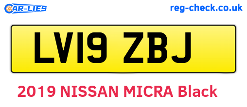LV19ZBJ are the vehicle registration plates.