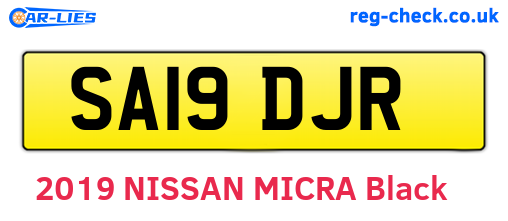 SA19DJR are the vehicle registration plates.