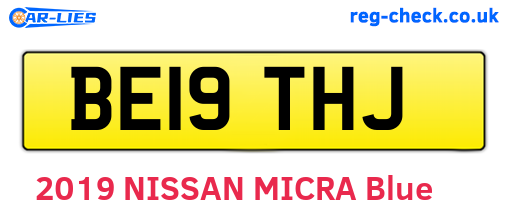 BE19THJ are the vehicle registration plates.