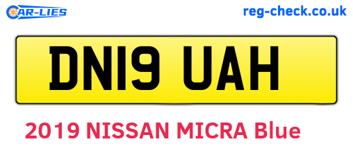 DN19UAH are the vehicle registration plates.