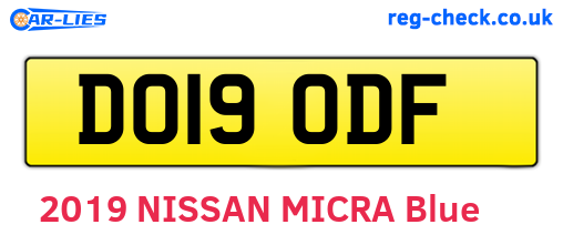 DO19ODF are the vehicle registration plates.