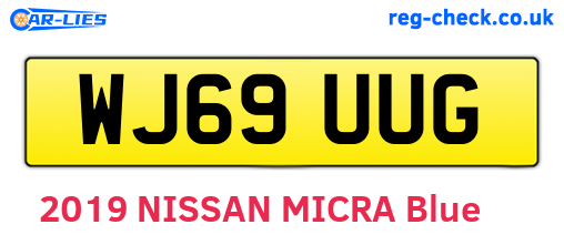 WJ69UUG are the vehicle registration plates.