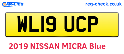 WL19UCP are the vehicle registration plates.