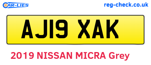 AJ19XAK are the vehicle registration plates.