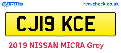 CJ19KCE are the vehicle registration plates.