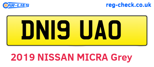 DN19UAO are the vehicle registration plates.
