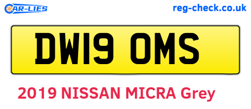 DW19OMS are the vehicle registration plates.