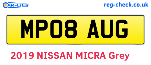 MP08AUG are the vehicle registration plates.