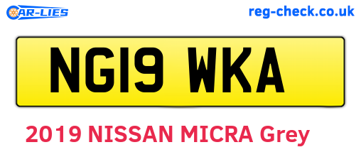 NG19WKA are the vehicle registration plates.