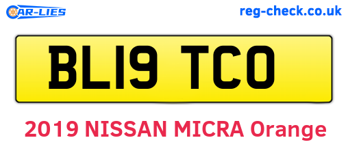 BL19TCO are the vehicle registration plates.