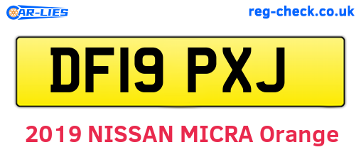 DF19PXJ are the vehicle registration plates.