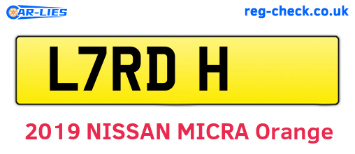 L7RDH are the vehicle registration plates.