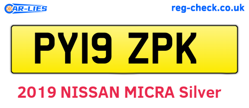 PY19ZPK are the vehicle registration plates.
