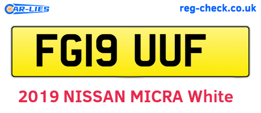 FG19UUF are the vehicle registration plates.