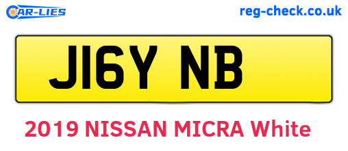 J16YNB are the vehicle registration plates.