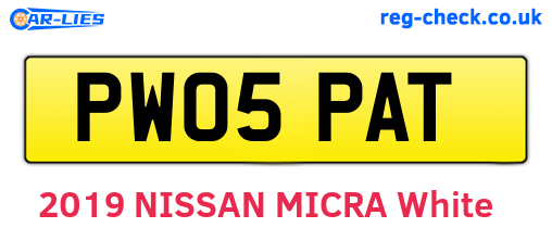 PW05PAT are the vehicle registration plates.