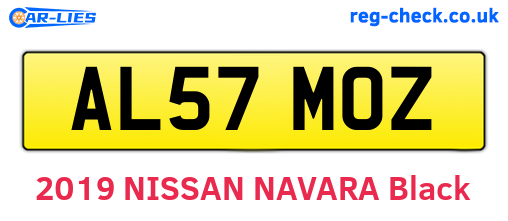 AL57MOZ are the vehicle registration plates.