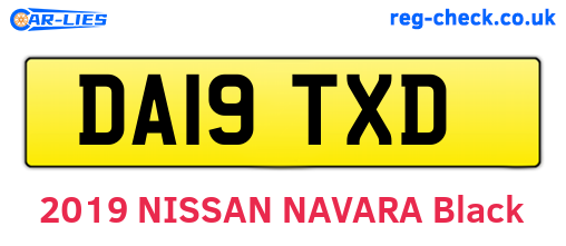 DA19TXD are the vehicle registration plates.