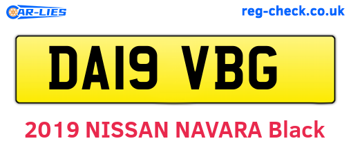 DA19VBG are the vehicle registration plates.