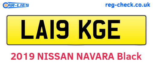 LA19KGE are the vehicle registration plates.