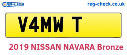 V4MWT are the vehicle registration plates.
