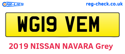 WG19VEM are the vehicle registration plates.