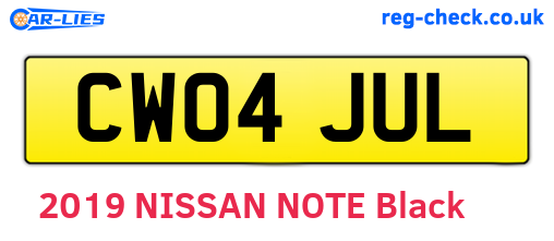 CW04JUL are the vehicle registration plates.