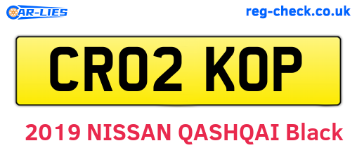 CR02KOP are the vehicle registration plates.