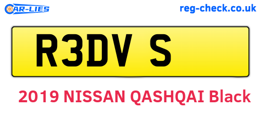 R3DVS are the vehicle registration plates.