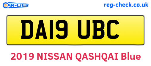 DA19UBC are the vehicle registration plates.