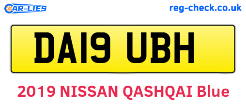 DA19UBH are the vehicle registration plates.