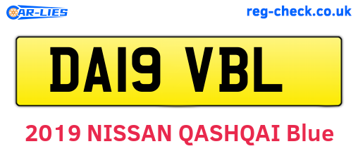 DA19VBL are the vehicle registration plates.