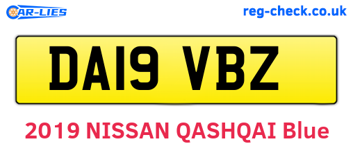DA19VBZ are the vehicle registration plates.