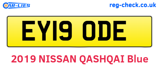 EY19ODE are the vehicle registration plates.
