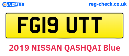 FG19UTT are the vehicle registration plates.