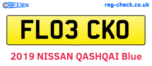 FL03CKO are the vehicle registration plates.