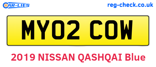 MY02COW are the vehicle registration plates.